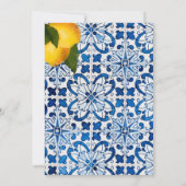 Blauwe Citroen Tegel Chic Stijlvolle Trouwdag  Kaart (Achterkant)