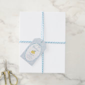 Blauwe Citroen Themade Baby Shower Cadeaulabel (Met Touw)
