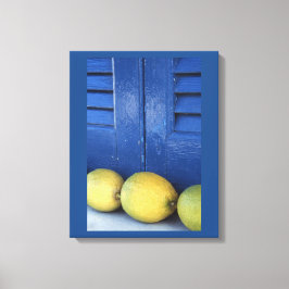 Blauwe citroenen canvas afdruk