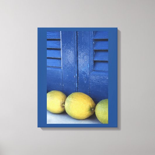 Blauwe citroenen canvas afdruk (Voorkant)