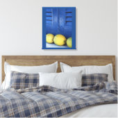 Blauwe citroenen canvas afdruk (Insitu (Slaapkamer))