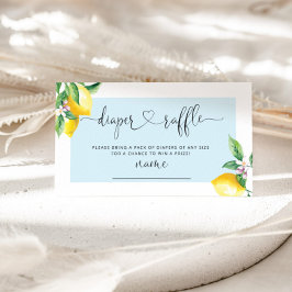 Blauwe citroenkaart voor de kaartverkoop informatiekaartje