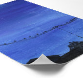 Blauwe Cityscape Print, Waarde Poster Papier (Hoek)