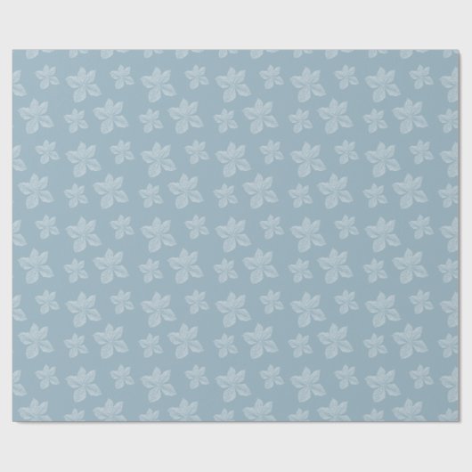 Blauwe Clematis Bloemen Cadeaupapier (Vlak)