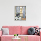 Blauwe Clematis in het atelier van de kunstenaar, Canvas Afdruk (Insitu (Woonkamer))