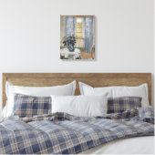 Blauwe Clematis in het atelier van de kunstenaar, Canvas Afdruk (Insitu (Slaapkamer))