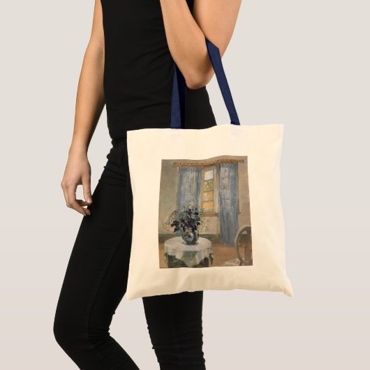 Blauwe Clematis in het atelier van de kunstenaar, Tote Bag (Voorkant (product))