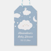 Blauwe Cloud 9 Baby Shower Favor Cadeaulabel (Voorkant)