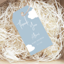 Blauwe Cloud Baby Shower Bedank Je Favor
