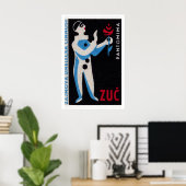 Blauwe Clown Rode Roos - Matchbox Print - Tsjechis (Thuiskantoor)