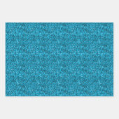  Blauwe Cluster Flowers Floral Abstract Inpakpapier Vel (Voorkant 3)