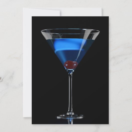 Blauwe cocktail op zwart kaart (Achterkant)