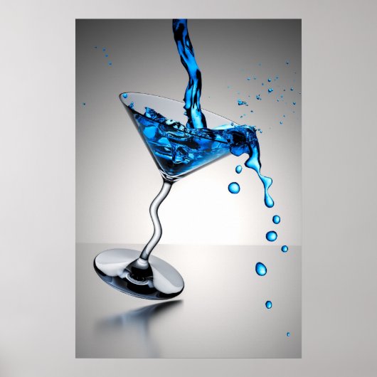 blauwe cocktail poster (Voorkant)