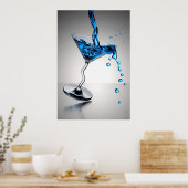 blauwe cocktail poster (Keuken)