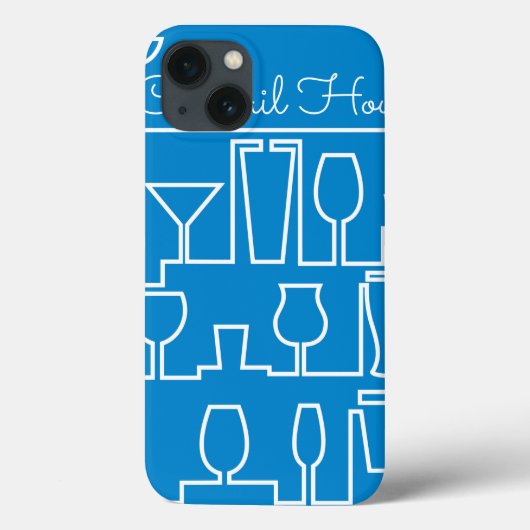 Blauwe cocktailparty Case-Mate iPhone case (Achterkant)
