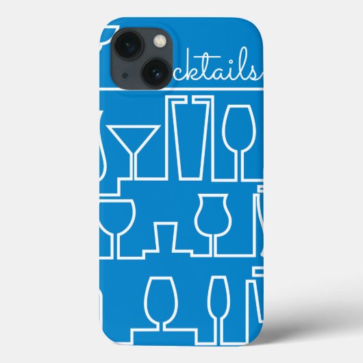 Blauwe cocktailparty Case-Mate iPhone case (Achterkant)
