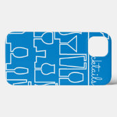Blauwe cocktailparty Case-Mate iPhone case (Achterkant (horizontaal))
