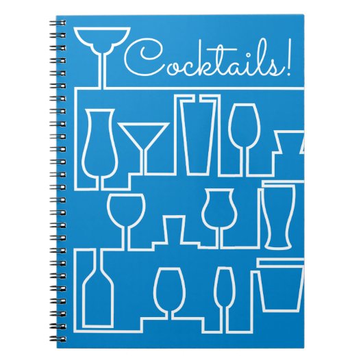 Blauwe cocktailparty notitieboek (Voorkant)