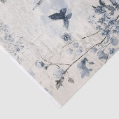 Blauwe  collage met Rozen en architectuur Tissuepapier (Detail)