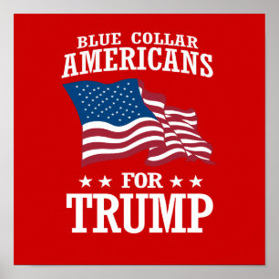 BLAUWE COLLAIRE AMERIKANEN VOOR TRUMP POSTER