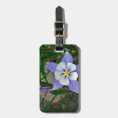 Blauwe columbine bagagelabel (Voorkant verticaal)