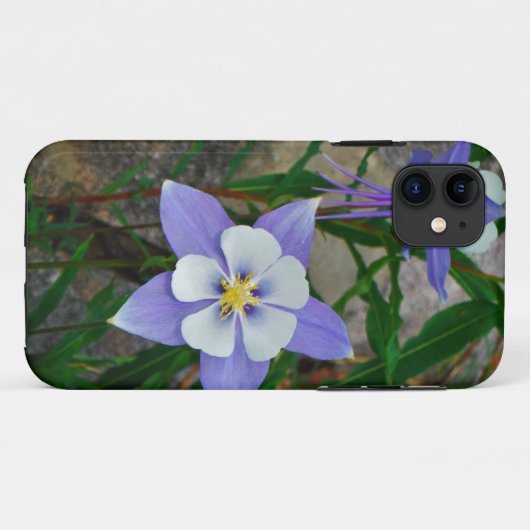 Blauwe columbine Case-Mate iPhone case (Achterkant (horizontaal))