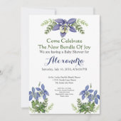 Blauwe columbine Floral Baby Boy Shower (Voorkant)