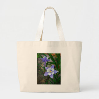 Blauwe columbine grote tote bag