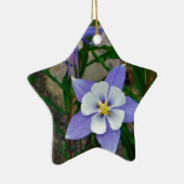Blauwe columbine keramisch ornament (Rechts)