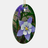 Blauwe columbine keramisch ornament (Rechts)