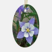 Blauwe columbine keramisch ornament (Links)