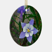 Blauwe columbine keramisch ornament (Rechts)