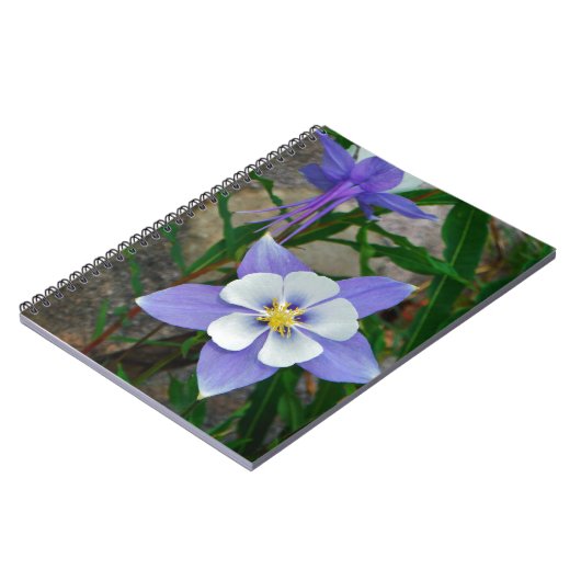 Blauwe columbine notitieboek (Linkerzijde)