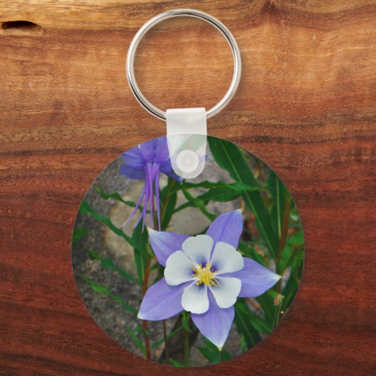 Blauwe columbine sleutelhanger (Voorkant)