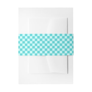 Blauwe combinatie klassiek schaakbord van STaylor Uitnodigingen Wikkel