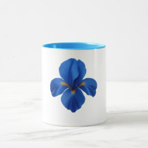 Blauwe Combo Mok - Iris Bloem