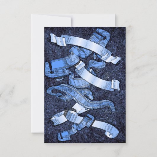 Blauwe commitmentceremonie aangepaste ontvangstkaa kaart (Achterkant)