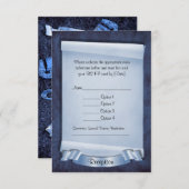 Blauwe commitmentceremonie aangepaste ontvangstkaa kaart (Voorkant / Achterkant)