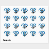 Blauwe communiqué Pagina Accent Wedding Hearts Hart Sticker (Vel)