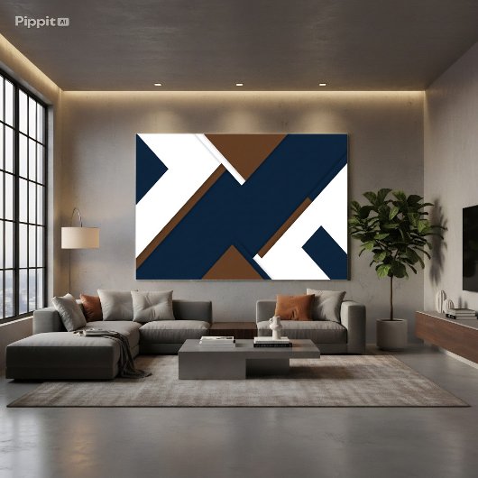 Blauwe Compositie Canvas Afdruk