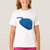 Blauwe Computer Muis Meisjes T-shirt (Voorkant)