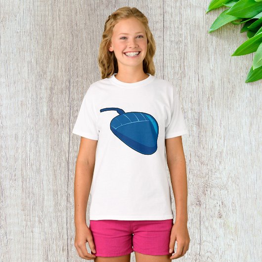 Blauwe Computer Muis Meisjes T-shirt
