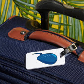 Blauwe computermuis bagagelabel