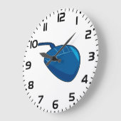 Blauwe computermuis grote klok (Hoek)