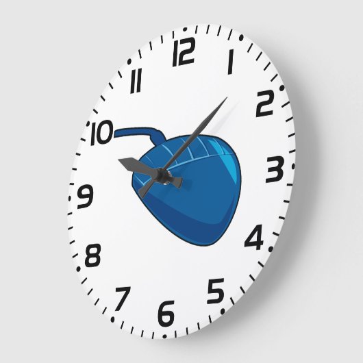 Blauwe computermuis grote klok (Hoek)