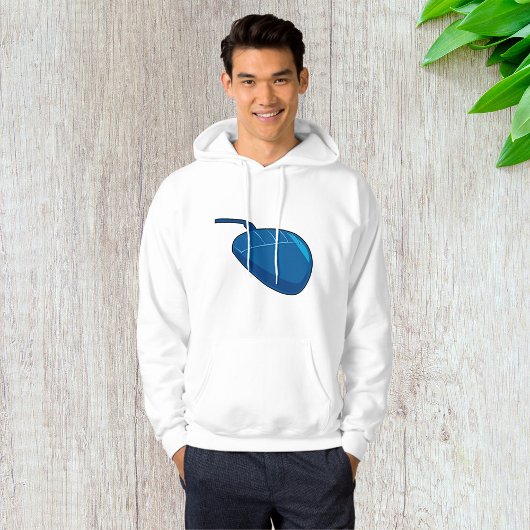 Blauwe computermuis Mannen Hoodie