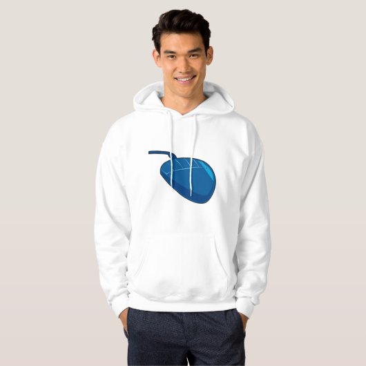 Blauwe computermuis Mannen Hoodie (Voorkant volledig)