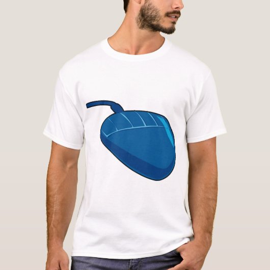 Blauwe computermuis Mannen T-shirt (Voorkant)