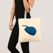 Blauwe computermuis tote bag