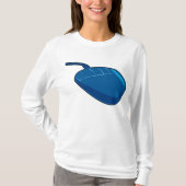Blauwe computermuis vrouwen met lang Sleeve T-shirt (Voorkant)